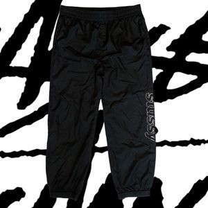 Vintage Stussy Black Windbreaker Pants